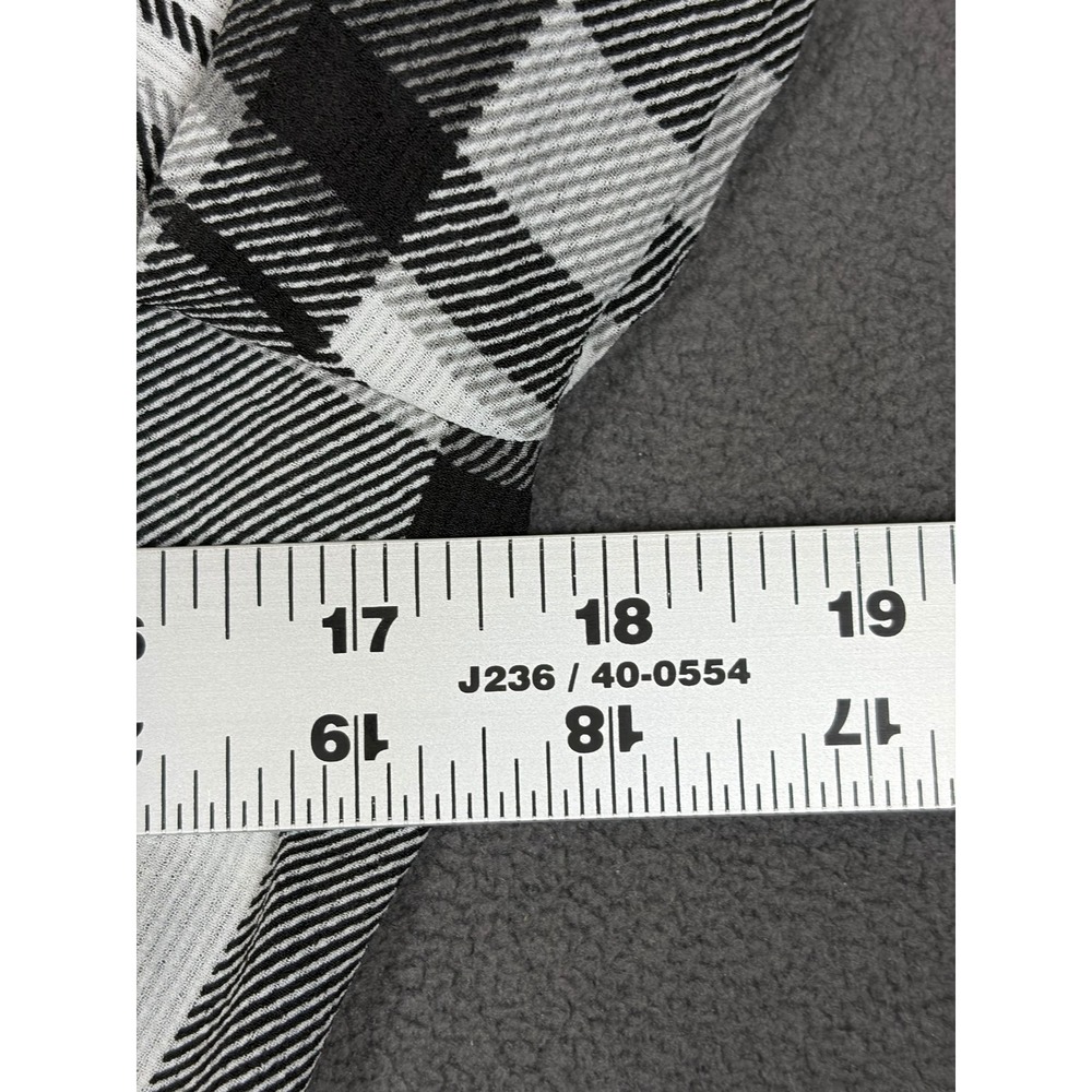 Laundry by Shelli Segal Blouse Womens Medium Black White Plaid Surplice Front - Picture 6 of 8